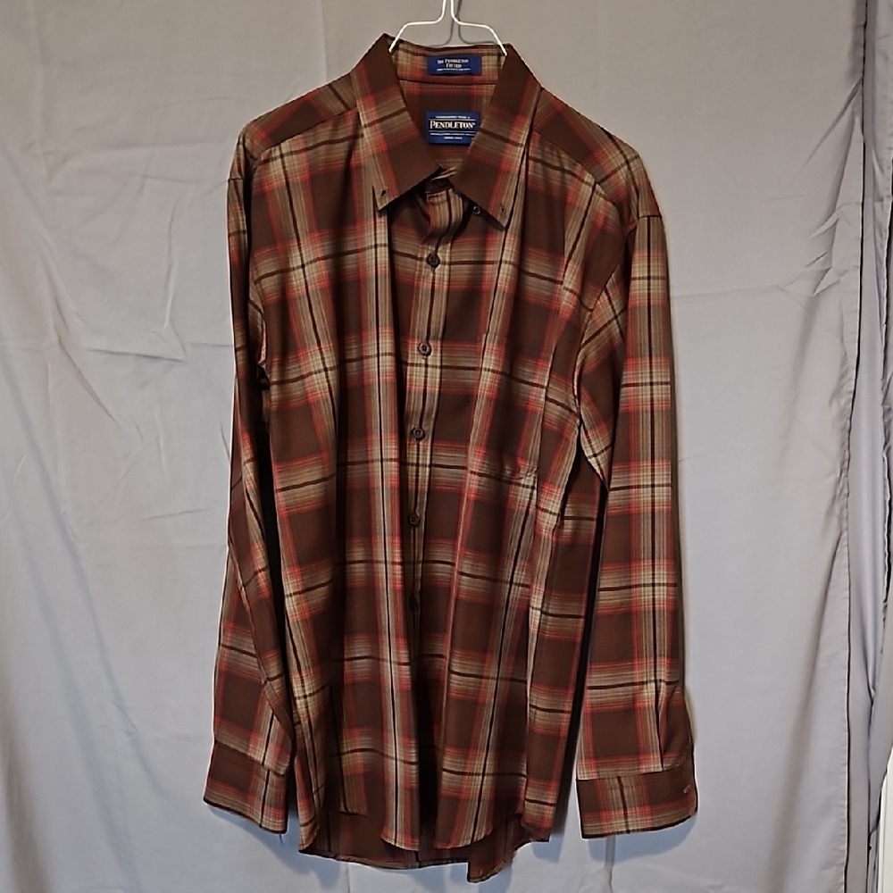 ***Pendleton Men's Brown Plaid Shirt ***